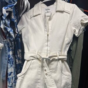 Show me your mumu belted denim dress